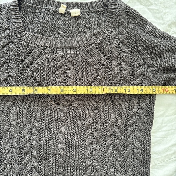Moth Women's Cable Knit Sweater - Dark Gray - Picture 2 of 4